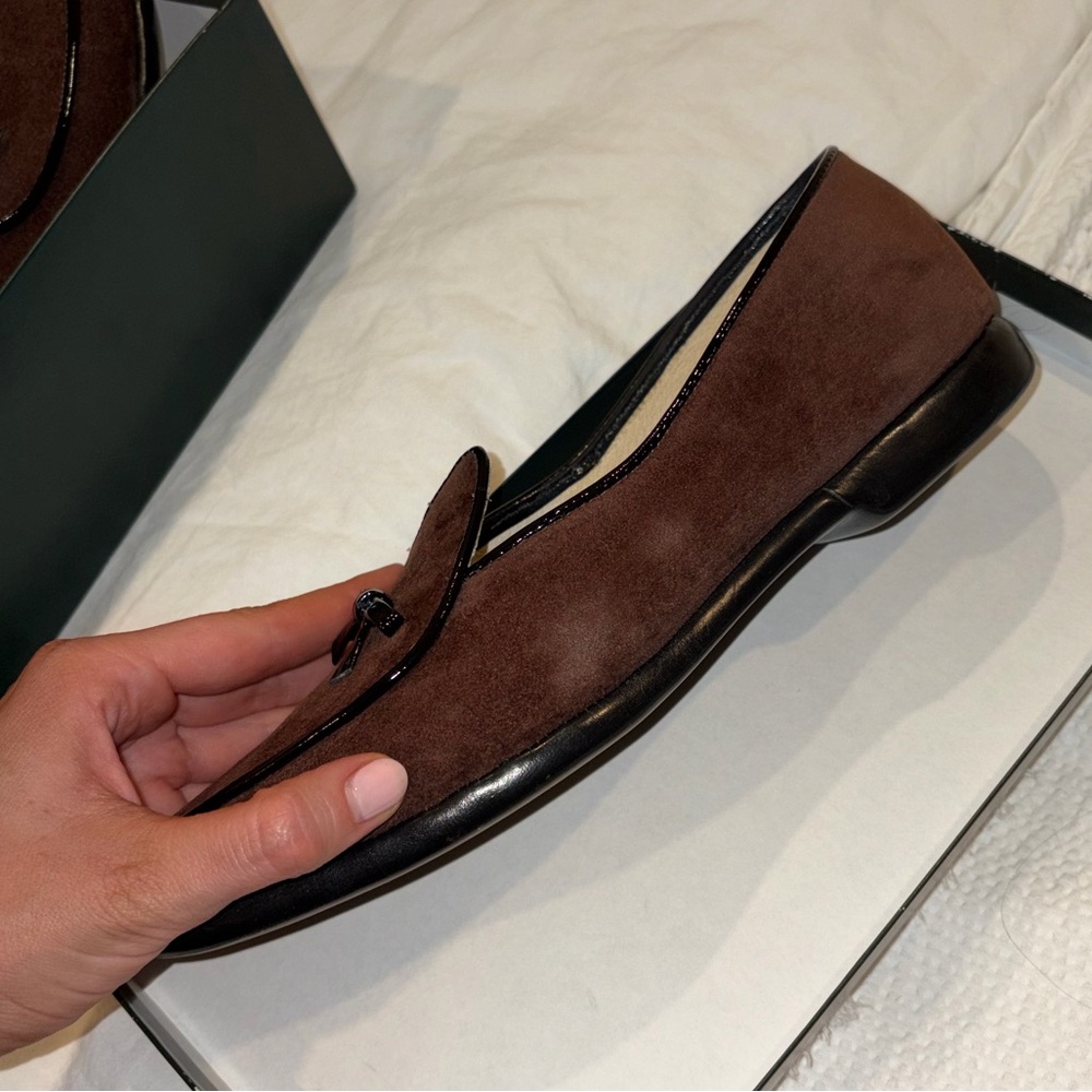 Belgian Shoes Midinette Slipper Brown Velvet Loafer - Picture 2 of 6
